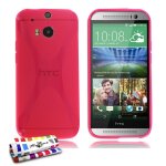 Coque htc one m8   le x   rose fushia silicone souple (tpu)