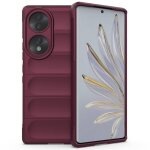 Coque pour huawei honor 70 5g - housse etui silicone gel fine + verre trempe - rouge bordeaux
