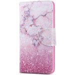 Coque huawei honor 9x, etui housse pour huawei honor 9x coque anime paillon marbre fleur pu cuir flip ...