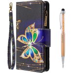 Coque pour huawei honor 9x lite, peint flip cover tui fermeture clair portefeuille housse en pu cuir ...