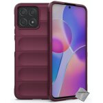 Coque pour huawei honor x8 - housse etui silicone gel fine + verre trempe - rouge bordeaux