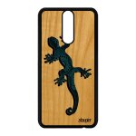 Coque pour huawei mate 10 lite bois silicone salamandre boheme tribal lezard 4g