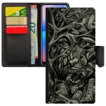 Coque huawei mate 10 lite cuir rabat portefeuille portrait street art noir rigide case pochette artisanat ...