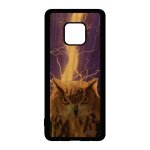 Coque pour huawei mate 20 pro vrai bois silicone hibou peinture orage animaux de protection animal design ...