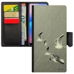 Coque pour huawei mate 20 pro oiseaux mouettes texture nature design case etui rigide mer gris marin ...