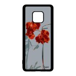 Coque huawei mate 20 pro silicone orchid�e fleur cover rouge femme love case 4g