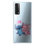 Coque huawei p smart stitch angel love heart pink silicone antichocs manga