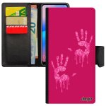 Coque huawei p30 lite cuir rabat portefeuille main trace de peinture qui degouline fantaisie case fille ...