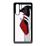 Coque pour huawei p30 pro - escarpins rouge et noir - noir