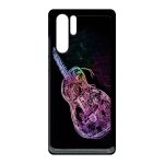 Coque pour huawei p30 pro - guitare effet n�on - noir