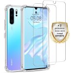 Coque huawei p30 pro / p30 pro new edition antichoc silicone + 2 vitres en verre tremp protection ecran ...