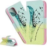Coque huawei p40 lite, etui housse pour huawei p40 lite coque antichoc paillon fleur anime pu cuir flip ...