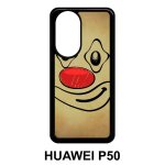 Coque huawei p50 - smiley clown nez rouge - silicone - noir