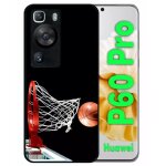 Coque pour huawei p60 pro - basket ball dark - silicone - noir