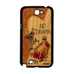 Coque humour no drama lama samsung galaxy note 2 bois silicone texte animaux personnalis� case marron ...
