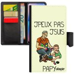 Coque humour j'peux pas j'suis papy antichoc iphone xs max portefeuille unique texte drole humoristique ...