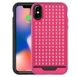 Coque hybride pour iphone x rigide et antichoc � relief diamant� zizo rose