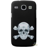 Coque imprim�e noire t�te de mort argent� samsung galaxy core i8260