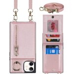 Coque iphone 11 cordon, etui portefeuille iphone 11 avec cordon collier, ring bequille fente pour cartes ...