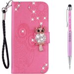 Coque pour iphone 11 pro (5, 8 pouces), [srie hibou] brillant cristal diamant flip cover tui de protection ...