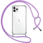 Coque iphone 11 pro 5, 8'' transparente en silicone tpu avec cordon rglable tour de cou - lanire anti ...