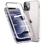 Coque iphone 11 pro max 360 magnétique - verre trempé dos et bumper aluminium transparent blanc, anti ... Coque iphone 11 pro max 360 magnétique - verre trempé dos et bumper aluminium transparent blanc, anti ...