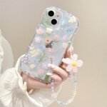 Compatible avec coque iphone 11 pro max couverture avec glitter perle bracelet chain strap, case bijoux ...