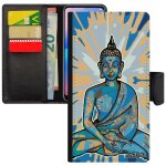 Coque pour iphone 11 pro max rabat portefeuille porte cartes bouddha assis spirituel etui chine chinois ...