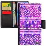 Coque iphone 11 simili cuir motif azteque design housse decoratif 4g violet telephone peinture etui fond ...