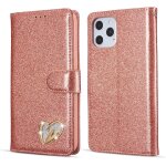 Coque pour iphone 12 max iphone 12 pro paillettes pu cuir bumper carte [dragonne] etui portefeuille avec ...
