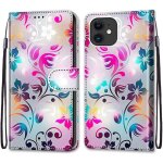 Coque pour iphone 12 mini (5, 4 pouces), etui en cuir pu portefeuille housse coque avec 360 degres silicone ...
