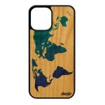 Coque pour iphone 12 mini en bois silicone carte monde atlas cadeau terre globe portable motif effet ...