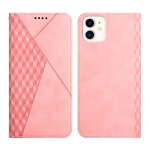 Coque pour iphone 12 mini, etui pour iphone 12 mini rabat magntique forte aspiration, etui en pu rhombus ...