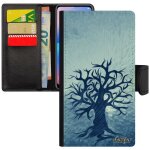Coque iphone 12 mini a rabat peinture arbre antichoc etui decoratif foret rigide nature de vie ecolo ...