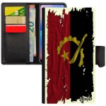Coque iphone 12 mini simili cuir portefeuille drapeau angola angolais football foot jo tissu dessin coupe ...