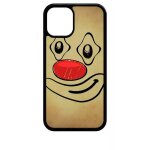 Coque pour iphone 12 mini - smiley clown nez rouge - noir