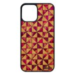 Coque iphone 12 / 12 pro en bois silicone design carreau pas cher motif souple rose marbre fond geometrie ...