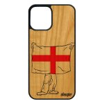 Coque iphone 12 / 12 pro bois silicone drapeau angleterre anglais united kingdom design coupe du monde ...