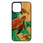 Coque iphone 12 / 12 pro bois silicone tortue fr�ne antichoc de mer housse marin peinture texture animal ...