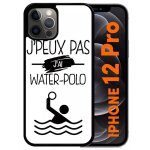 Coque pour iphone 12 pro - j peux pas j ai water polo 1 - noir