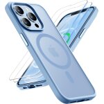 Coque pour iphone 12 pro max avec 2 verre tremp�, compatible avec mag safe, etui translucide mat arri�re ...