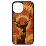 Coque iphone 12 pro max bois silicone cerf design mandala original texture faon mobile housse animal ...