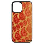 Coque iphone 12 pro max en bois silicone motif cachemire etui rouge indienne multicolore degrad� 128 ...