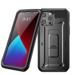 Coque iphone 12 pro max avec clip ceinture unicorn beetle pro supcase - noir