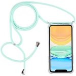 Coque pour iphone 12 pro max avec cordon de collier, coque transparente silicone tpu bumper etui housse ...