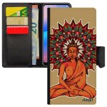 Coque iphone 12 pro max portefeuille bouddha cadeau de noel de protection portable d'or smartphone yoga ...