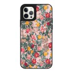Coque iphone 12 / 12 pro miroir fleurs beige et rose design la coque francaise.