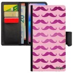 Coque iphone 12 / 12 pro portefeuille moustache peinture pipe rose imprime homme bumper impression chapeau ...