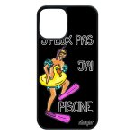 Coque iphone 12 / 12 pro silicone je peux pas j'ai piscine comique sport humoristique 64 go noir bd drole ...