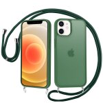 Coque pour iphone 12 / 12 pro en silicone mat translucide avec cordon rglable ¿ protection antichoc, ...